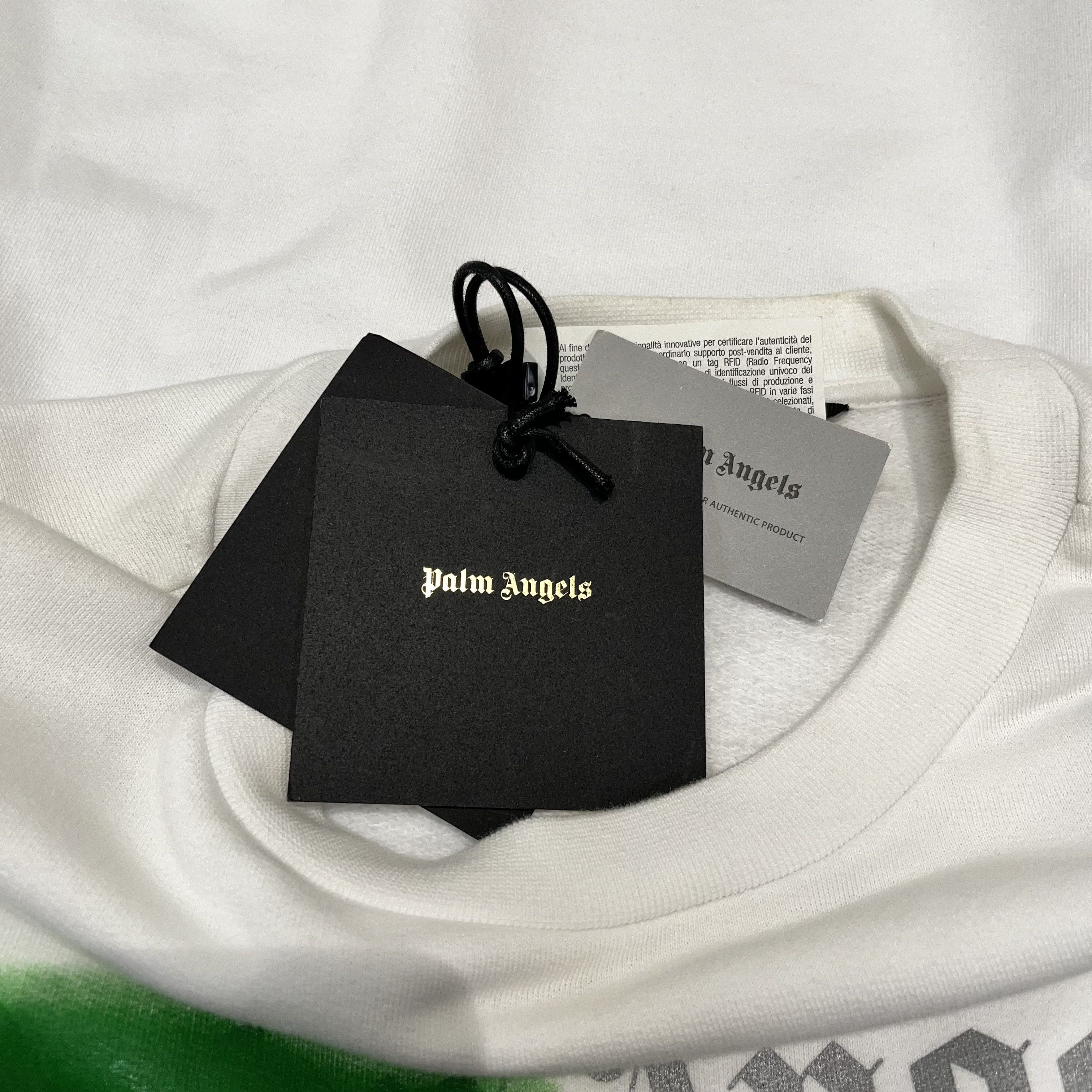 Palm Angels Palm Angels Milano Sprayed Crewneck White Size US XL / EU 56 / 4 - 4 Thumbnail