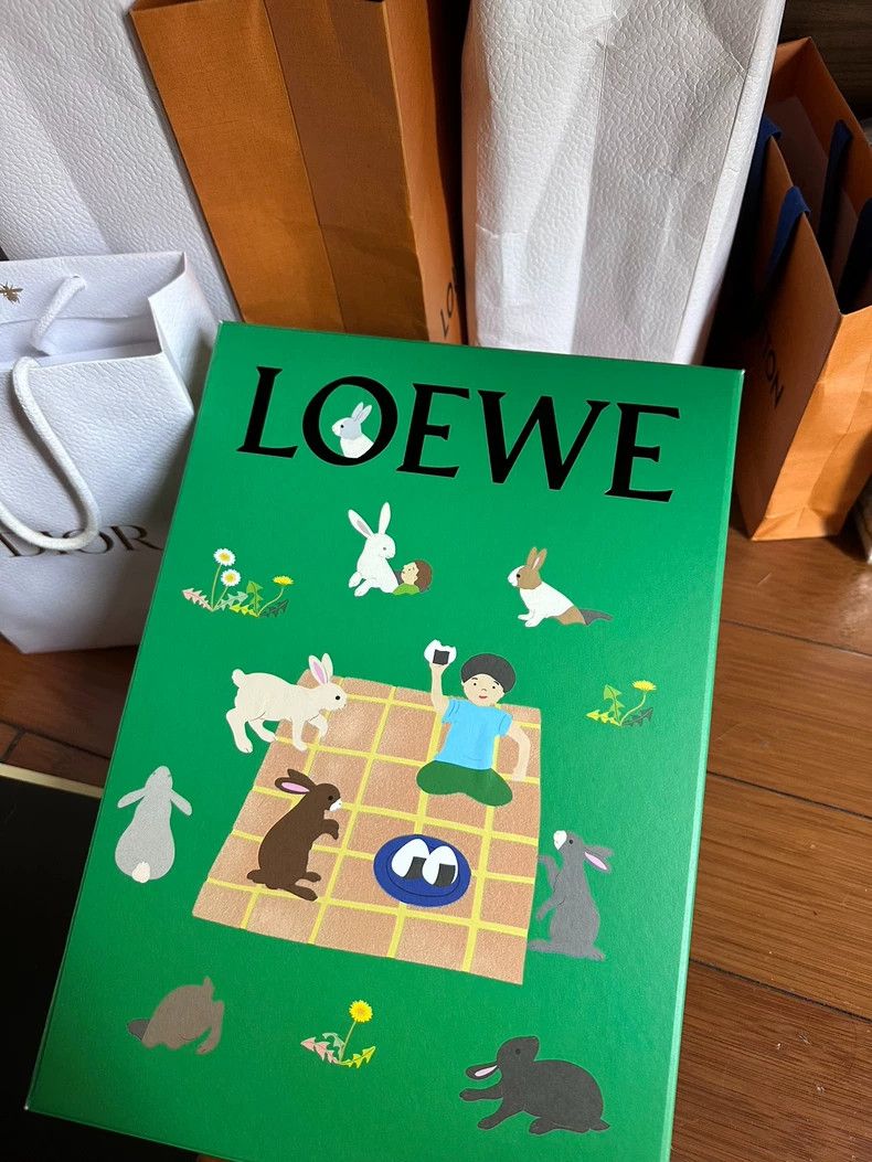 Loewe LOEWE Cotton wool scarf large scarf shawl women khaki beig Size ONE SIZE - 5 Thumbnail