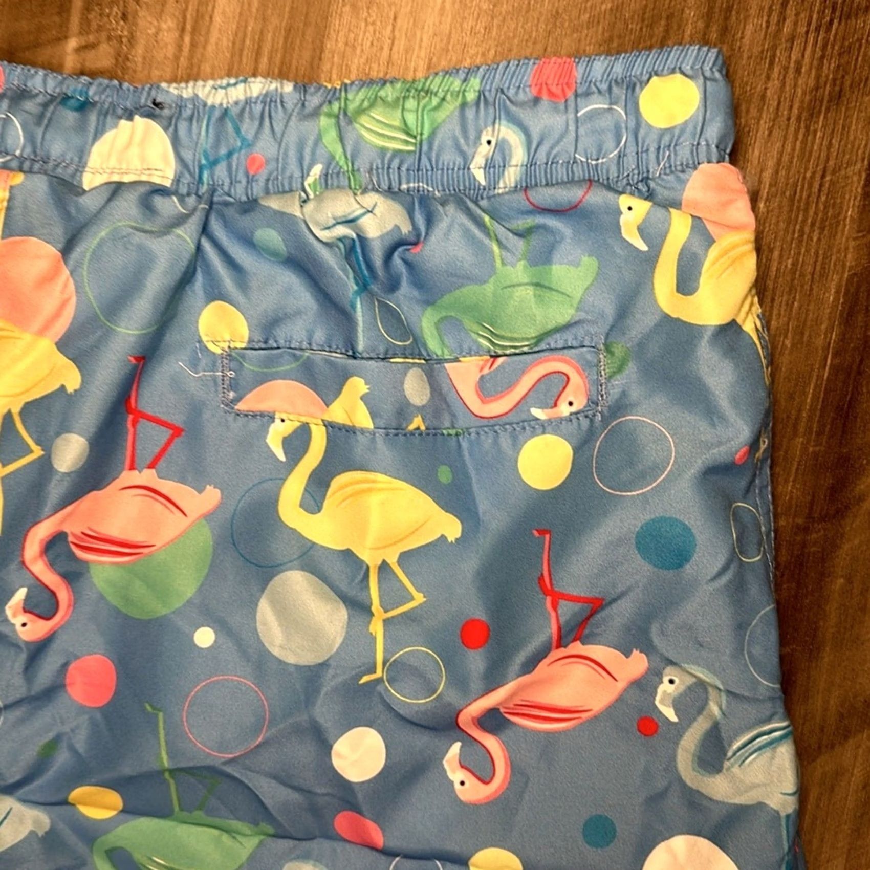 Vintage Surf Society Flamingo Swim Trunks - L Men Bottom Blue Regular NWT Size US 33 - 3 Thumbnail