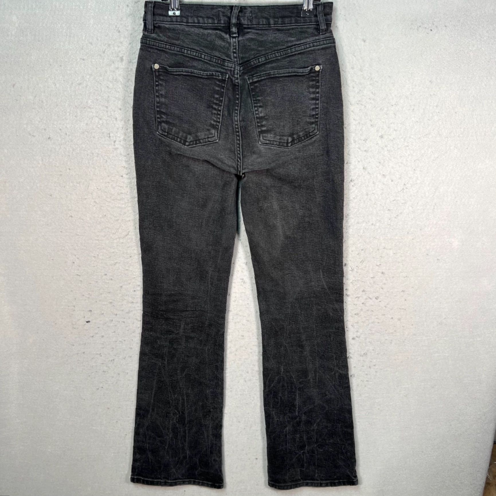Vintage We The Free Womens Flared High-Waisted Denim Jeans 27 Black Cotton Denim 5-Pocket Rise High Inseam 32 Womens Jeans - No N/A Size 27" / US 4 / IT 40 - 2 Thumbnail