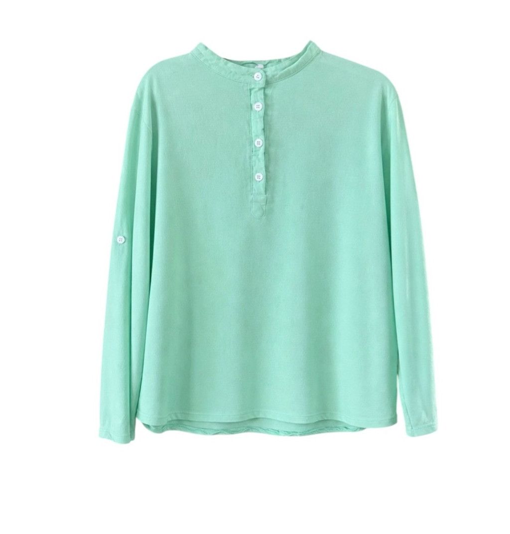 The Unbranded Brand Women's Unbranded Long Sleeve Tee 2X Mint Green Size XXL / US 16-18 / IT 52-54 - 8 Thumbnail
