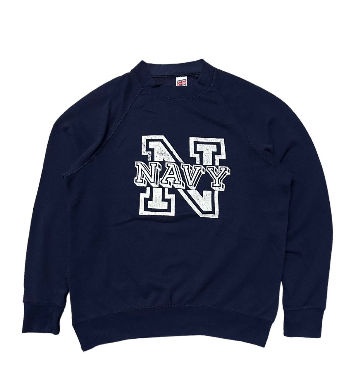 Vintage Vintage 90s Navy sweatshirts Size US XL / EU 56 / 4 - 1 Thumbnail
