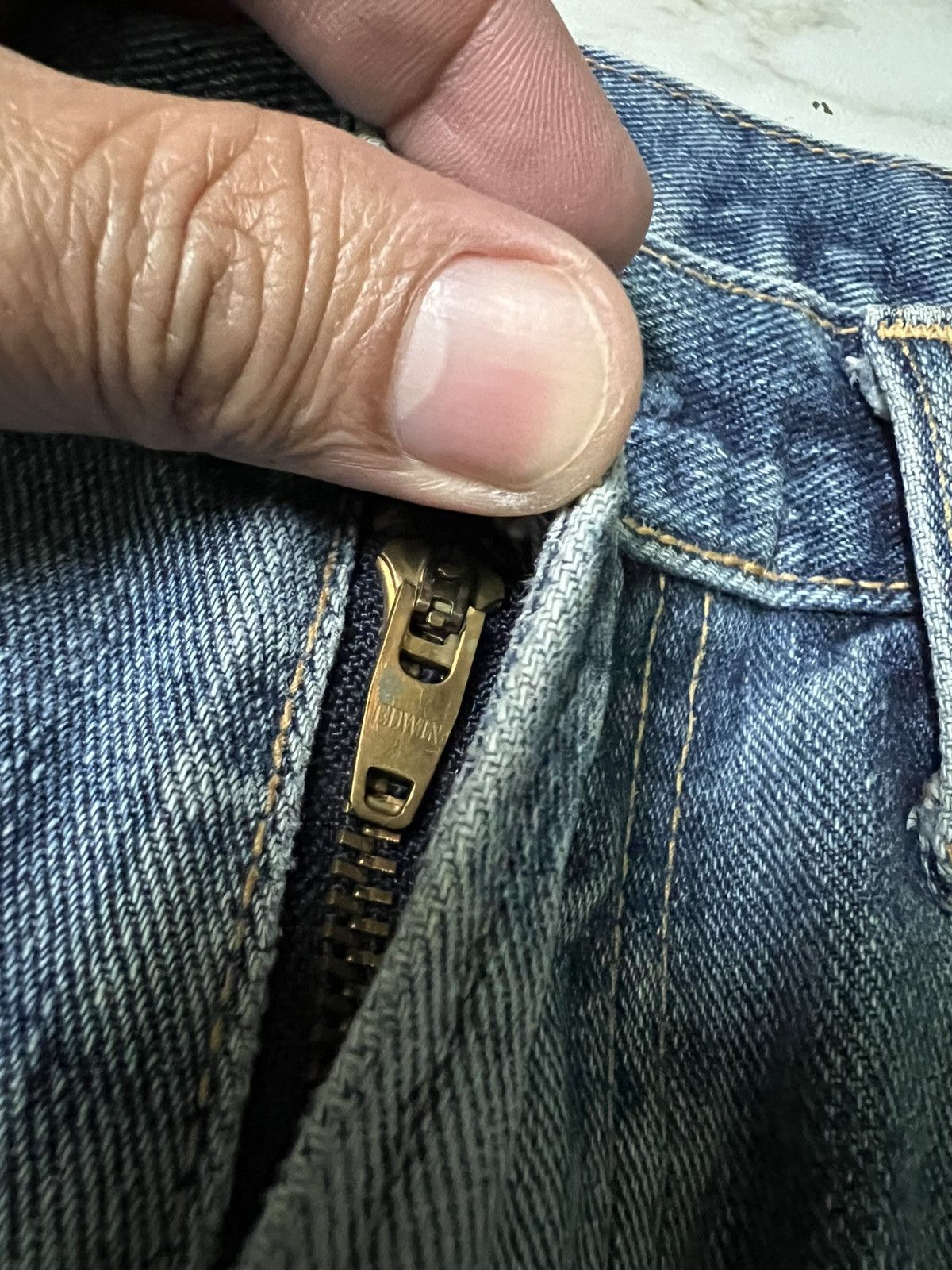 Beauty Beast × Edwin 💥Baggy💥Vintage Edwin Made In Japan Distress Jean Size US 30 / EU 46 - 14 Thumbnail
