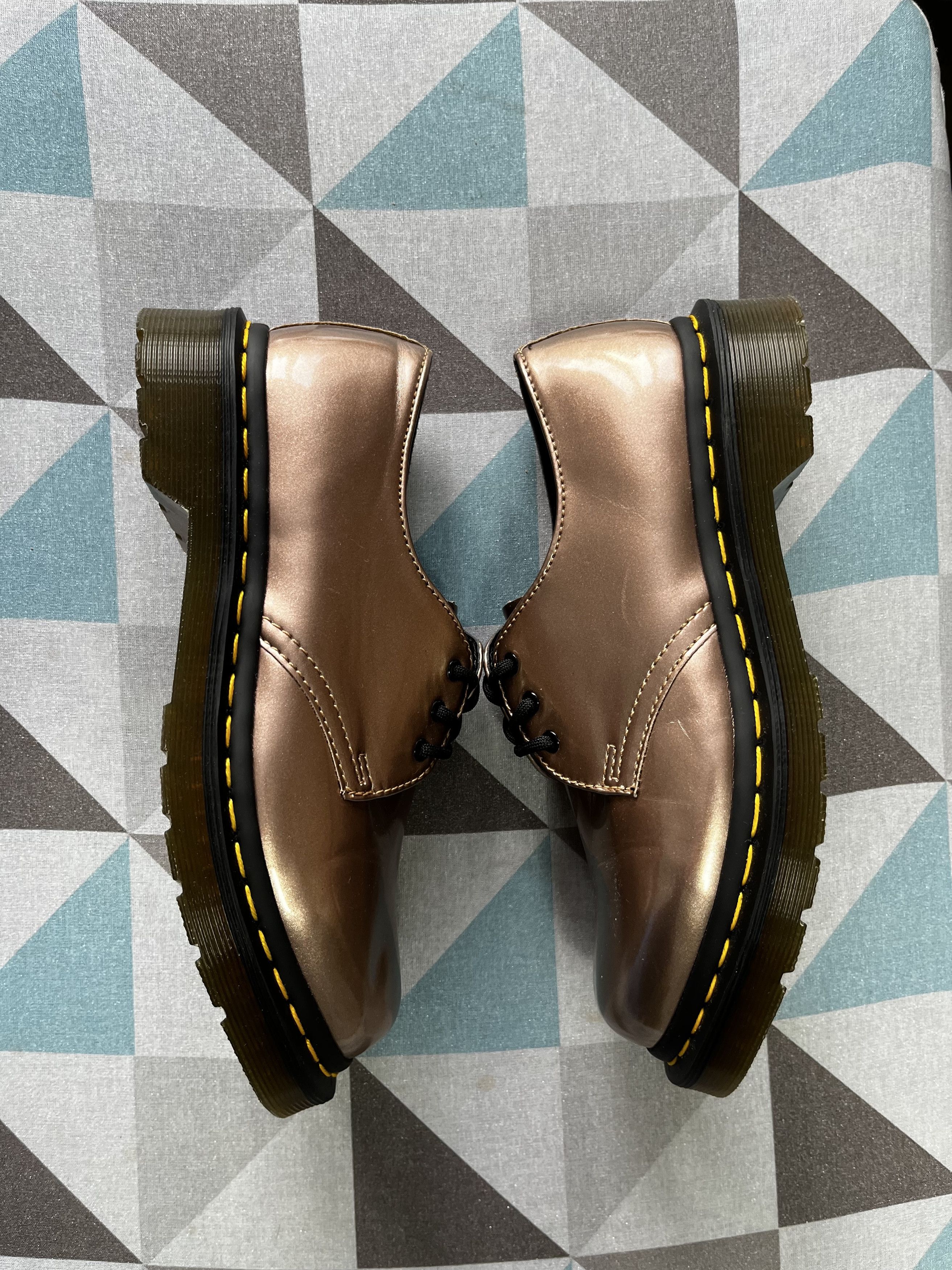 Dr. Martens ♥️ Dr. Martens Vegan 1461 Rose Gold Chrome Metallic Paint Size US 7 / IT 37 - 8 Thumbnail
