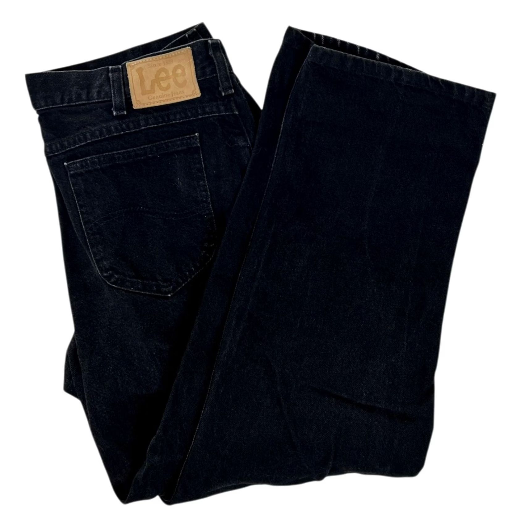 Lee VINTAGE Lee Jeans Mens 38x30 Black Regular Fit Straight Leg Denim USA 90s Size US 38 / EU 54 - 2 Thumbnail