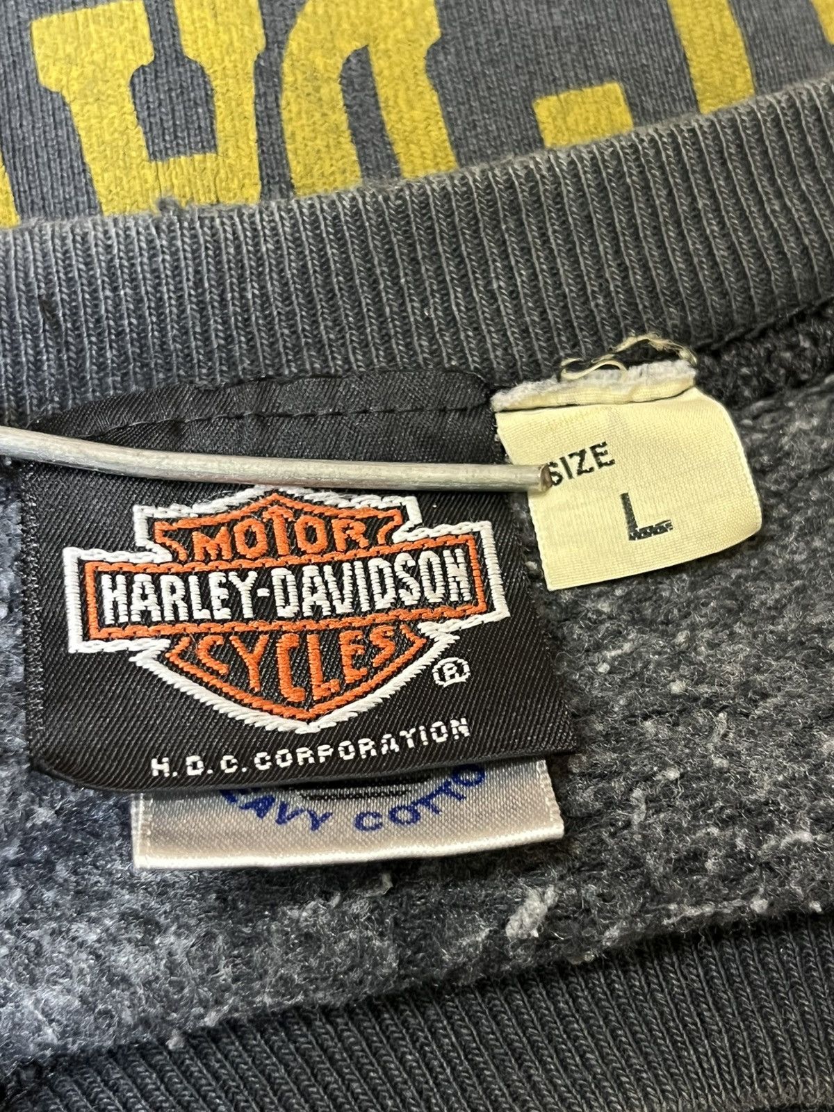 Harley Davidson SICK🔥VINTAGE 90s HARLEY DAVIDSON FLAME DISTRESSED SWEATS Size US L / EU 52-54 / 3 - 9 Thumbnail