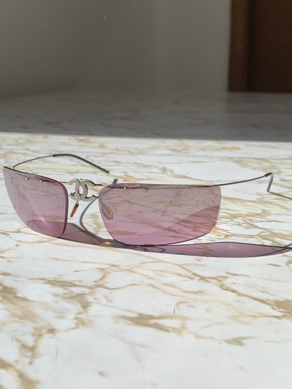 Chanel VINTAGE CHANEL LOGO FOLDABLE SUNGLASSES Size ONE SIZE - 1 Thumbnail