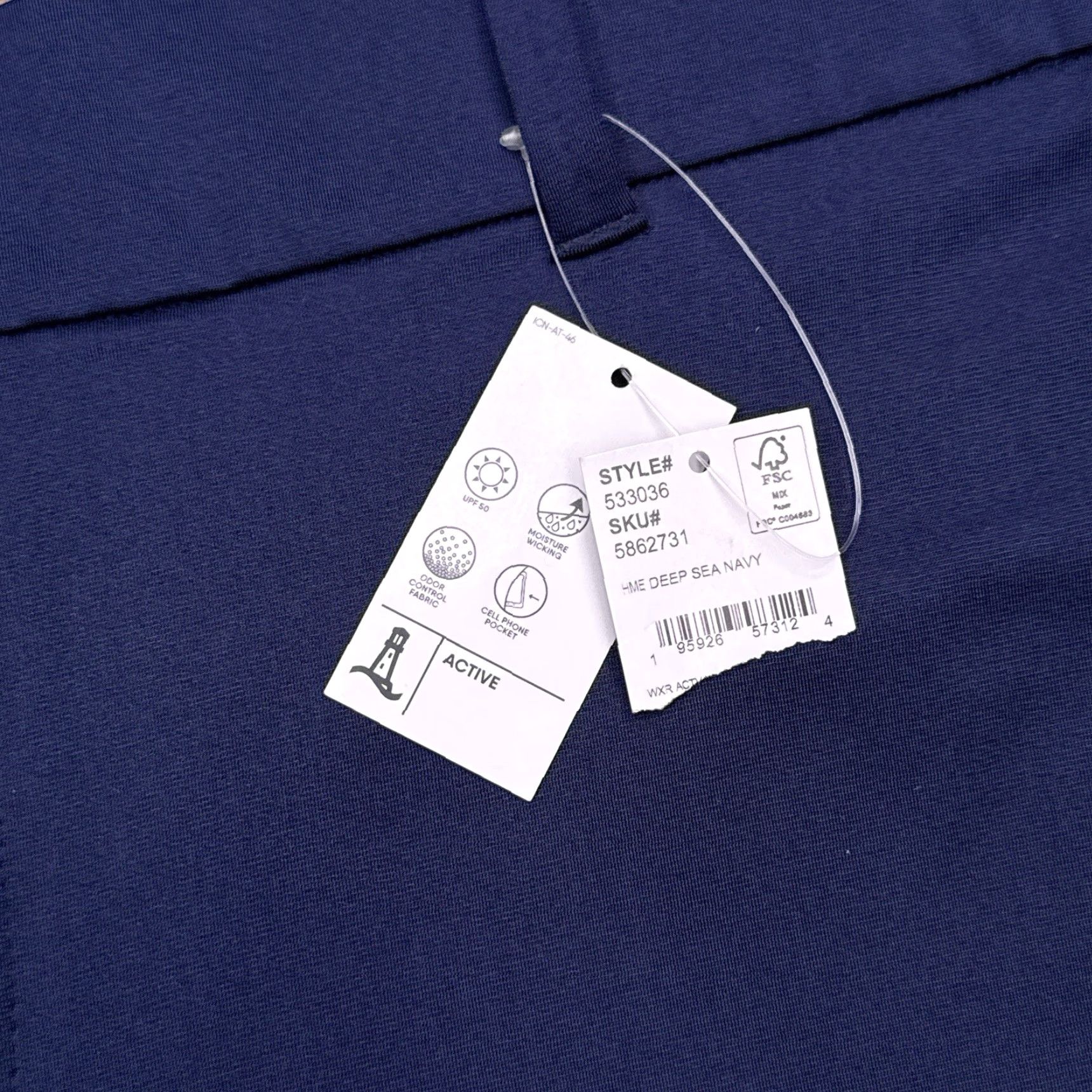 Lands' End Lands' End Pants Womens 1X 16W-18W Deep Sea Navy UPF Pockets Pull On Capris Microfiber Polyester Straight Inseam 23.5 in Plus Size Size 40" / US 18 - 5 Thumbnail