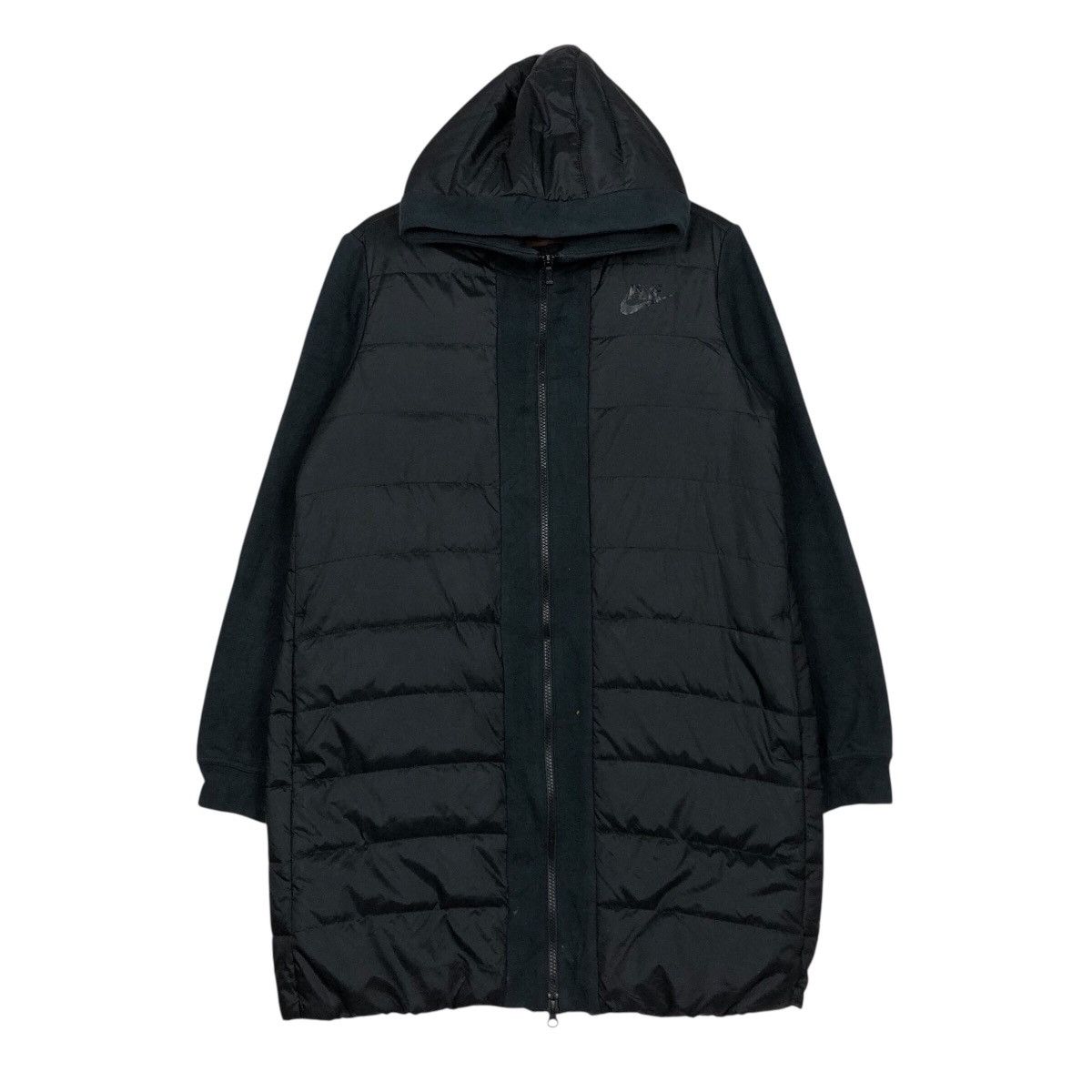 Nike 📌Rich Black Running Quilted Puffer Jacket Nike Hoodie Size US L / EU 52-54 / 3 - 2 Thumbnail