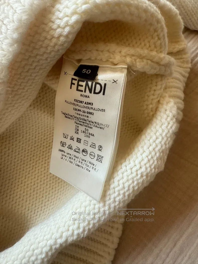 Fendi Fendi Embroidered Letter Logo Knit Sweater Size US M / EU 48-50 / 2 - 4 Thumbnail