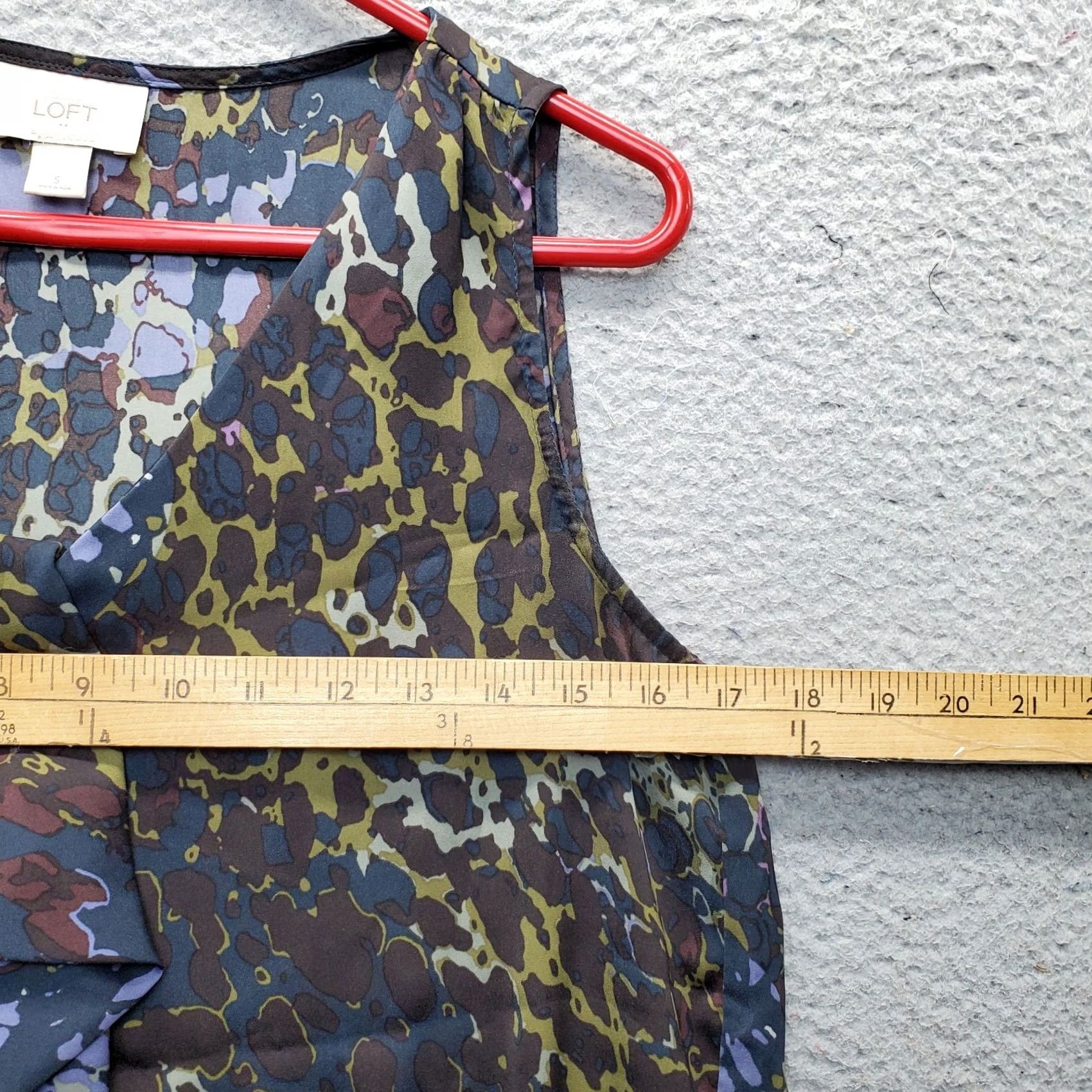 Loft Loft Women's S Multicolor Animal Print Sleeveless V-Neck Tank Top - Elastic Ruffled Hem, Casual Summer Shirt Size S / US 4 / IT 40 - 4 Thumbnail