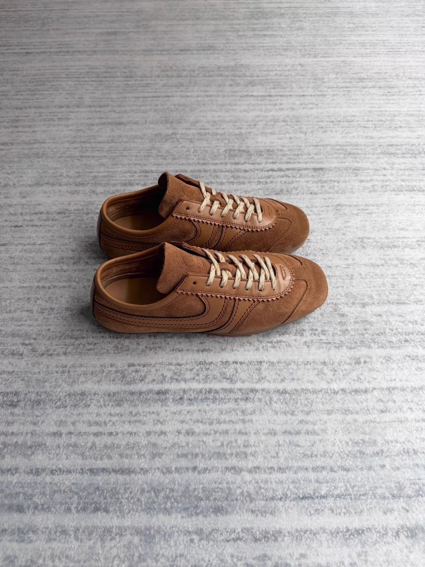 Dries Van Noten DVN Light Brown/Khaki Suede Thin Sole Trainer Size US 5.5 / IT 35.5 - 2 Thumbnail