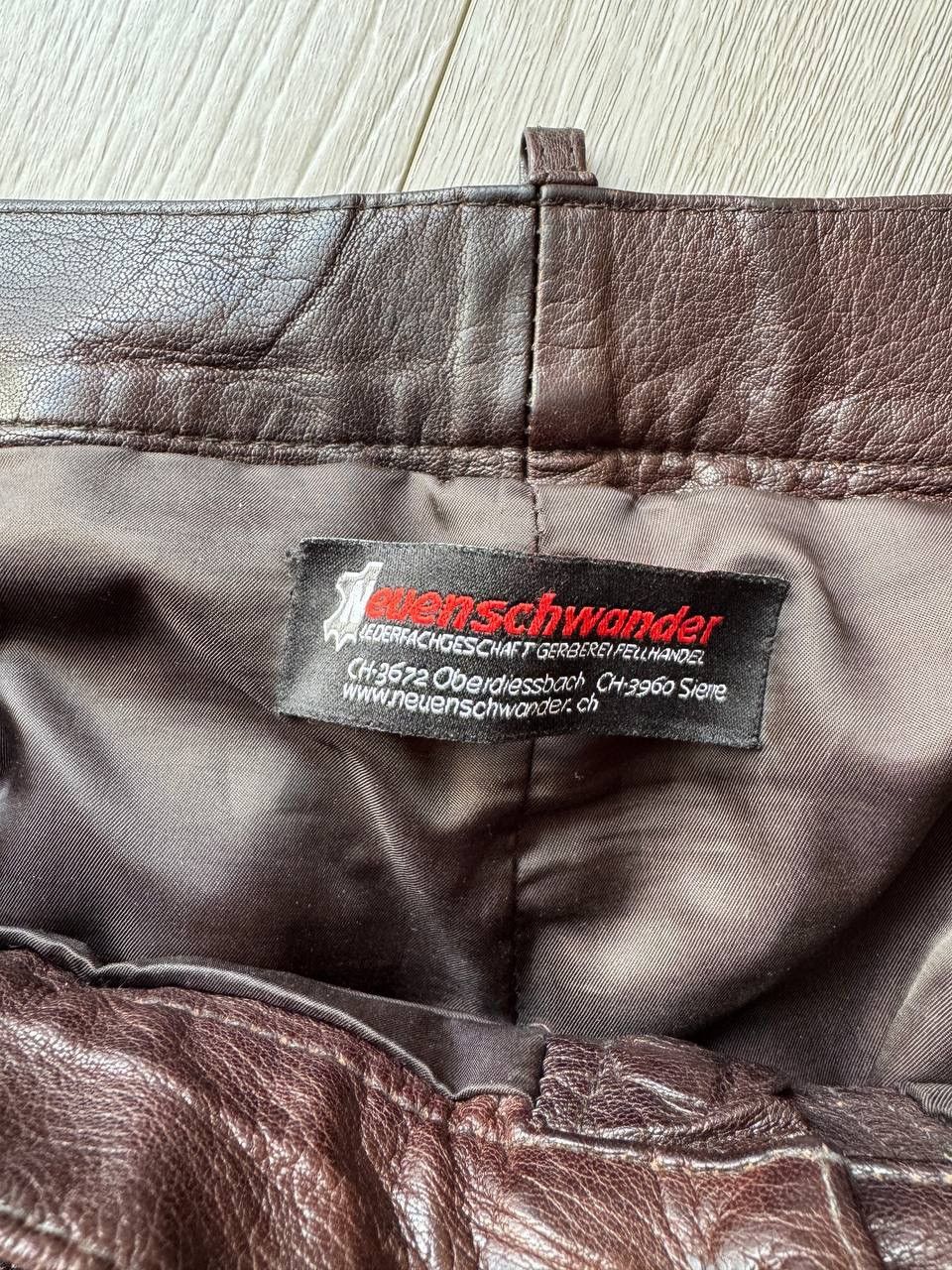 Genuine Leather × Leather Vintage Brown Leather Pants ASAP Rocky Style Moto Bike Size US 38 / EU 54 - 4 Thumbnail