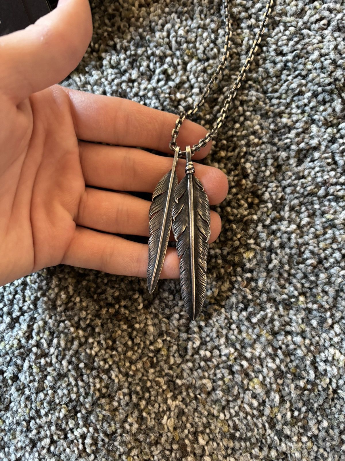 Other Handmade Native American Feather Silver Necklace Size ONE SIZE - 2 Thumbnail