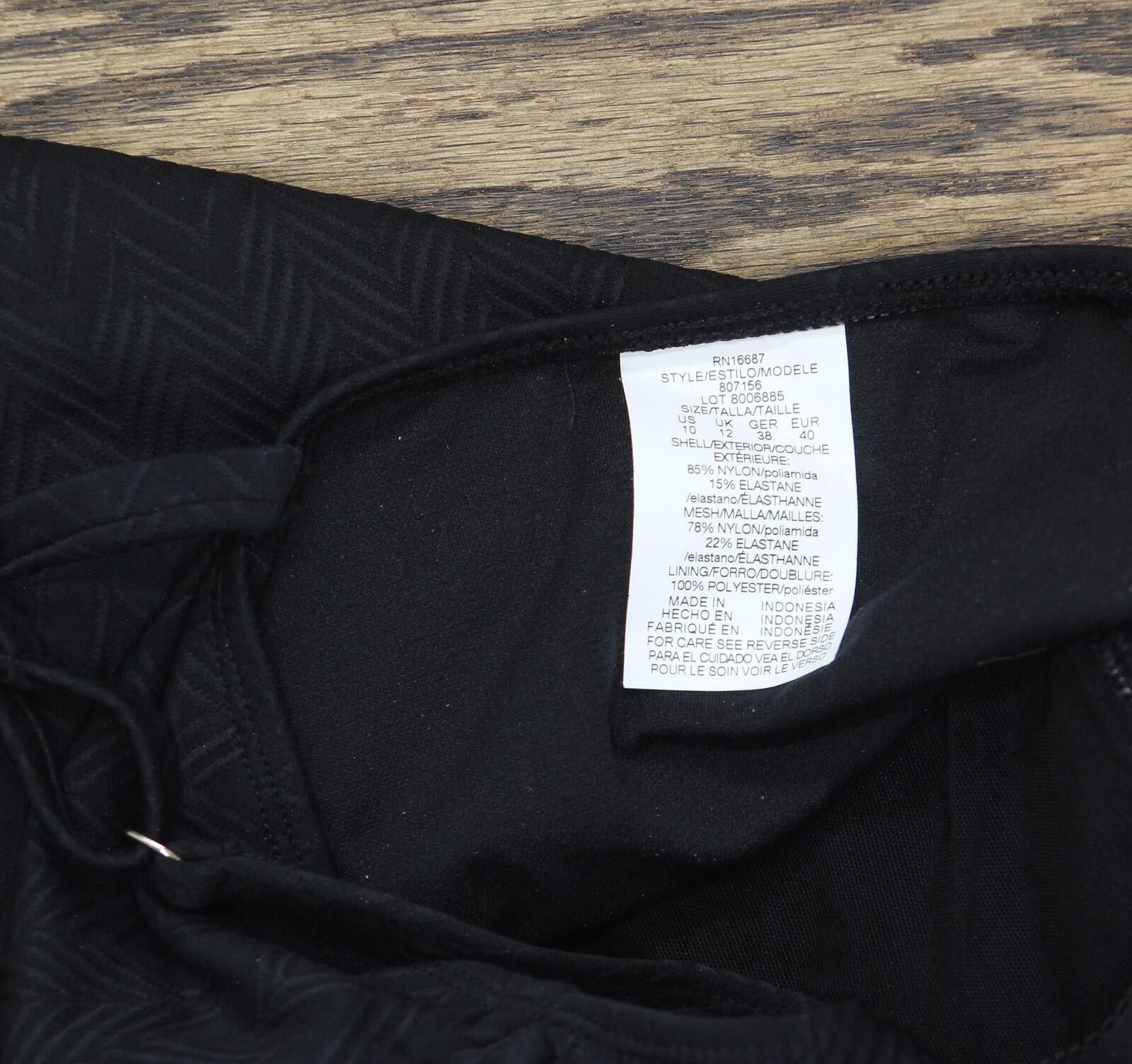 Other Swim Solutions Chevron Texture One Piece Swimsuit Black 10 Size ONE SIZE - 4 Thumbnail