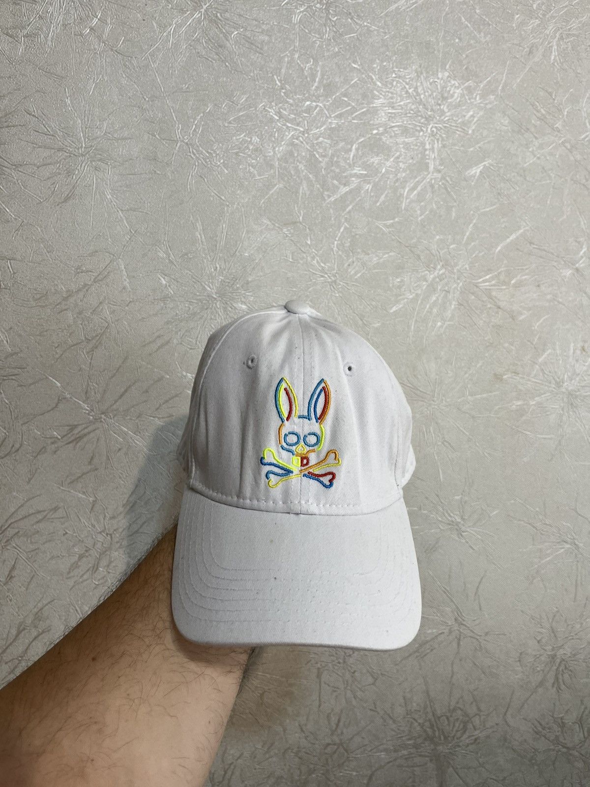 Psycho Bunny Psycho Bunny White Baseball Cap Embroidered Skull Bunny Logo Size ONE SIZE - 2 Thumbnail