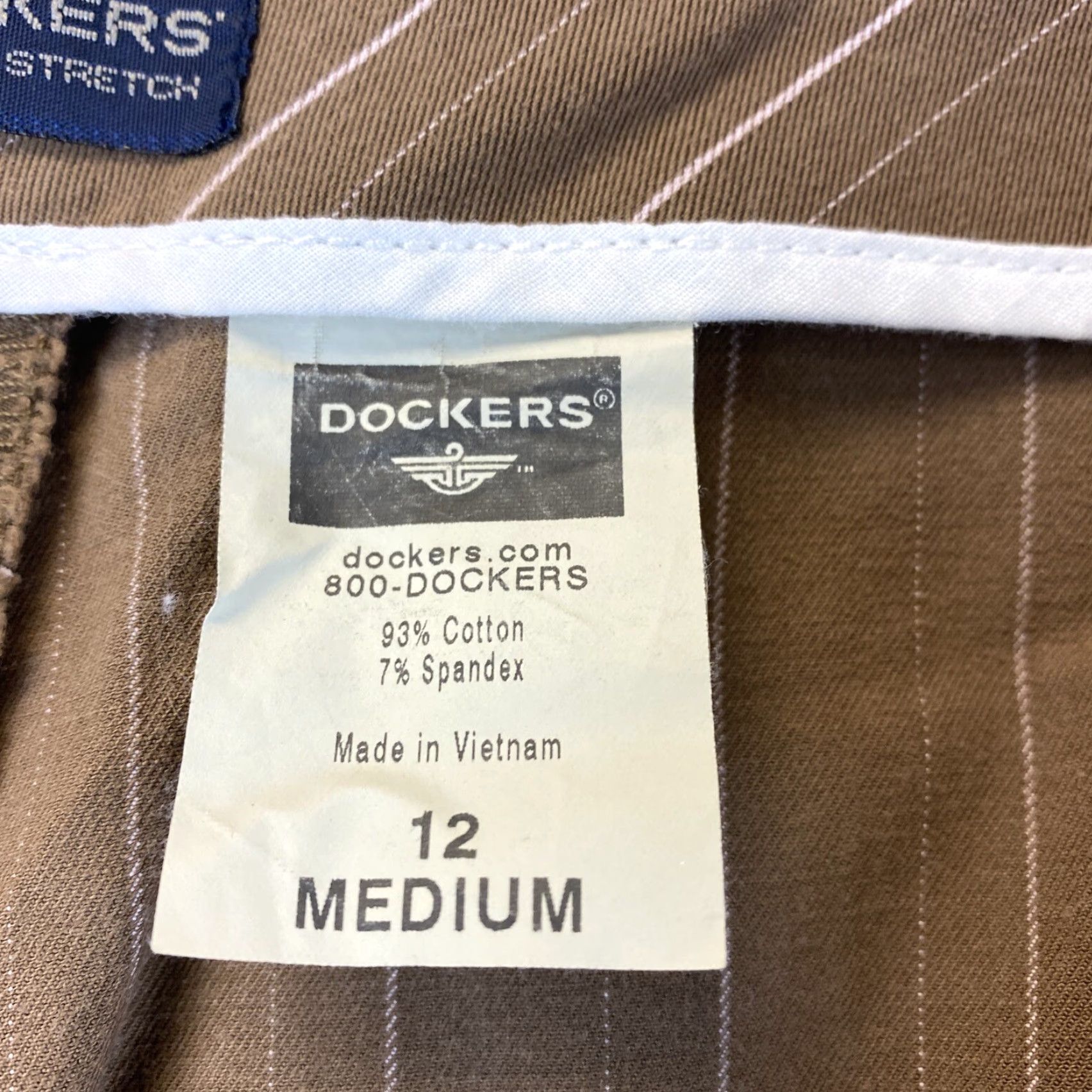 Dockers VINTAGE Dockers Womens Size 12 M Brown Chino Stripes Stretch Pants Straight Leg 90s Womens Pants Size 34" / US 12 / IT 48 - 4 Thumbnail