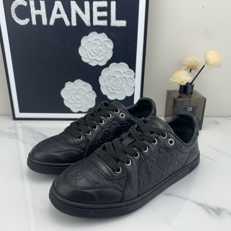 Gucci Gucci Classic Black Flat Casual Sneakers Size US 5.5 / EU 38 - 1 Thumbnail