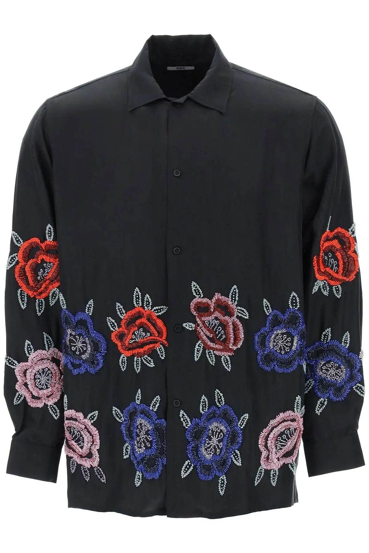 Bode o1s22i1n1123 Silk Shirt in Black | Grailed