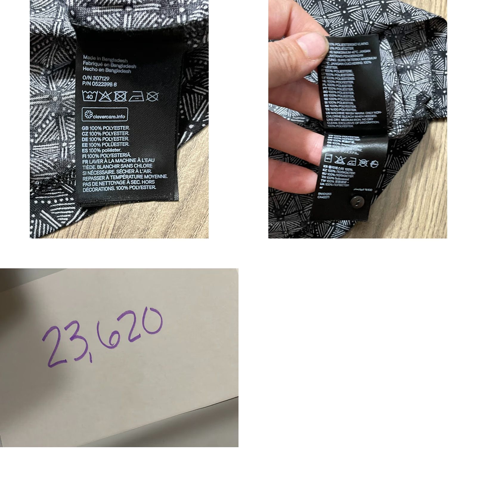 H&M H&M Shirt Women's XL Black Gray 3/4 Sleeve V-neck Size XL / US 12-14 / IT 48-50 - 8 Thumbnail