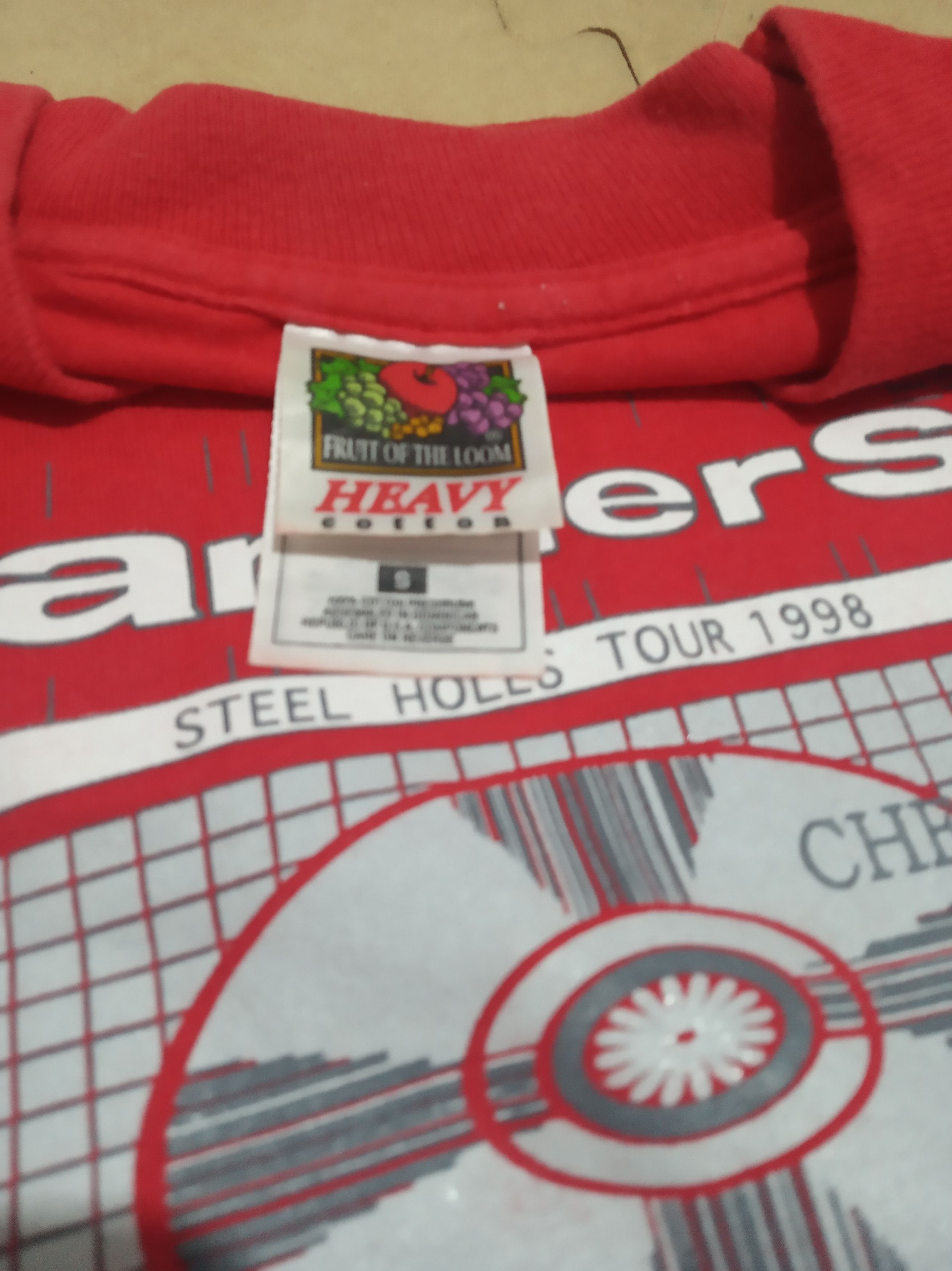 Band Tees Analers "Steel Hole Tour 1998" Small Red Size US S / EU 44-46 / 1 - 2 Thumbnail