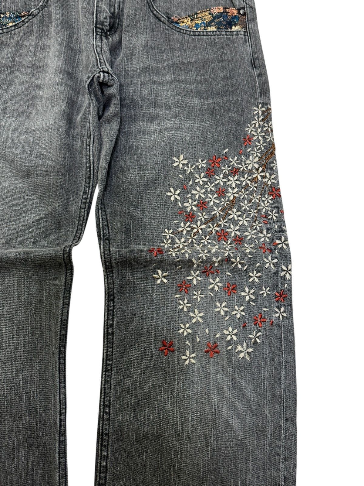 Hysteric Glamour Japanese Traditional Design Buckle Floral Embroidery Design Size US 31 - 6 Thumbnail