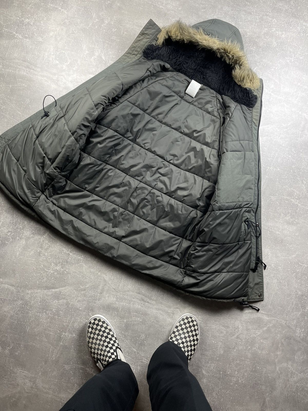 Carhartt × Carhartt Wip Carhartt Nylon Gray Long Fur Synthetic Hooded Parka Jacket Size US M / EU 48-50 / 2 - 12 Thumbnail