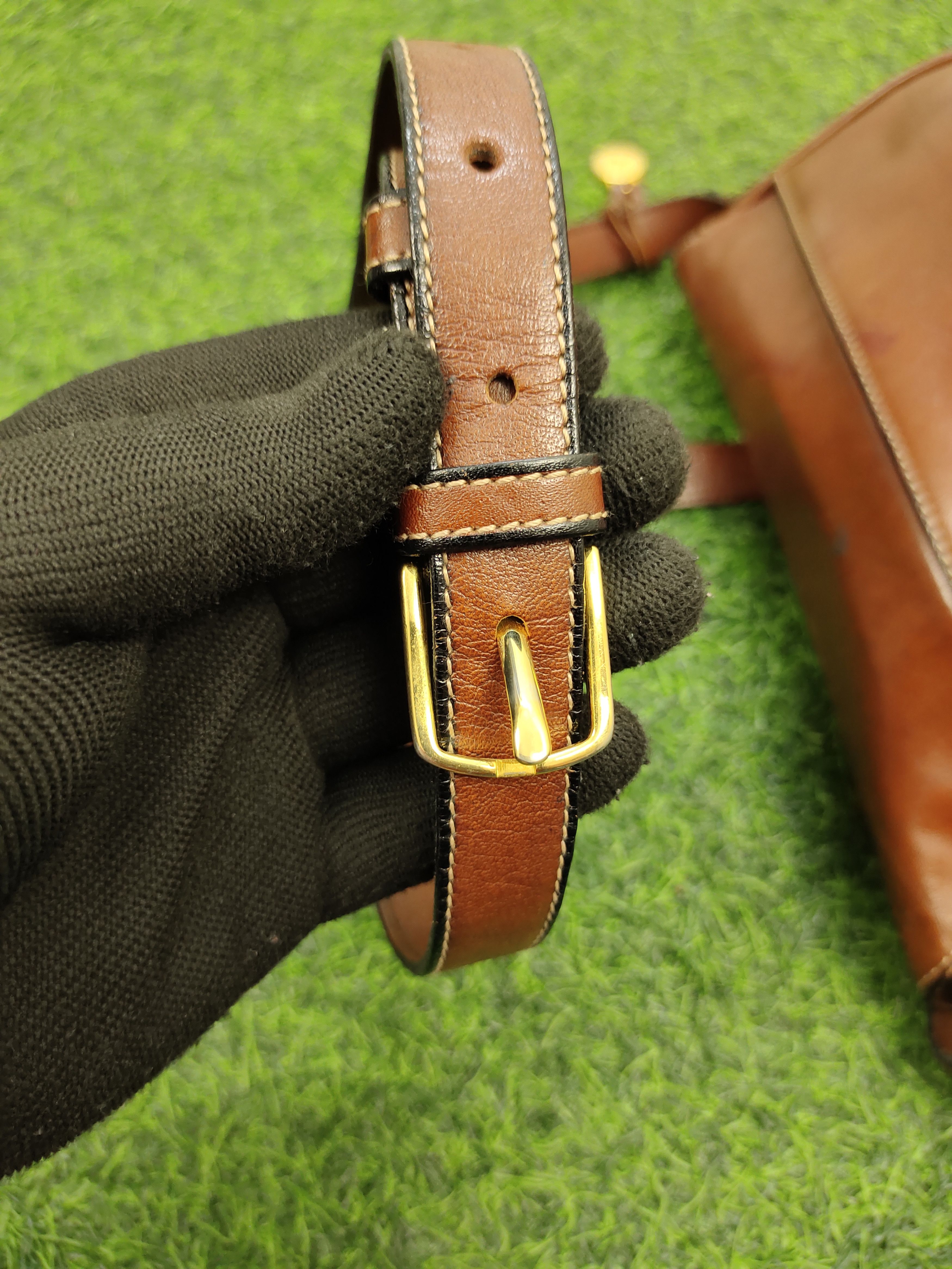 Leather Vintage Gold Pfeil Handmade Patina Leather Sling Bag Size ONE SIZE - 8 Thumbnail