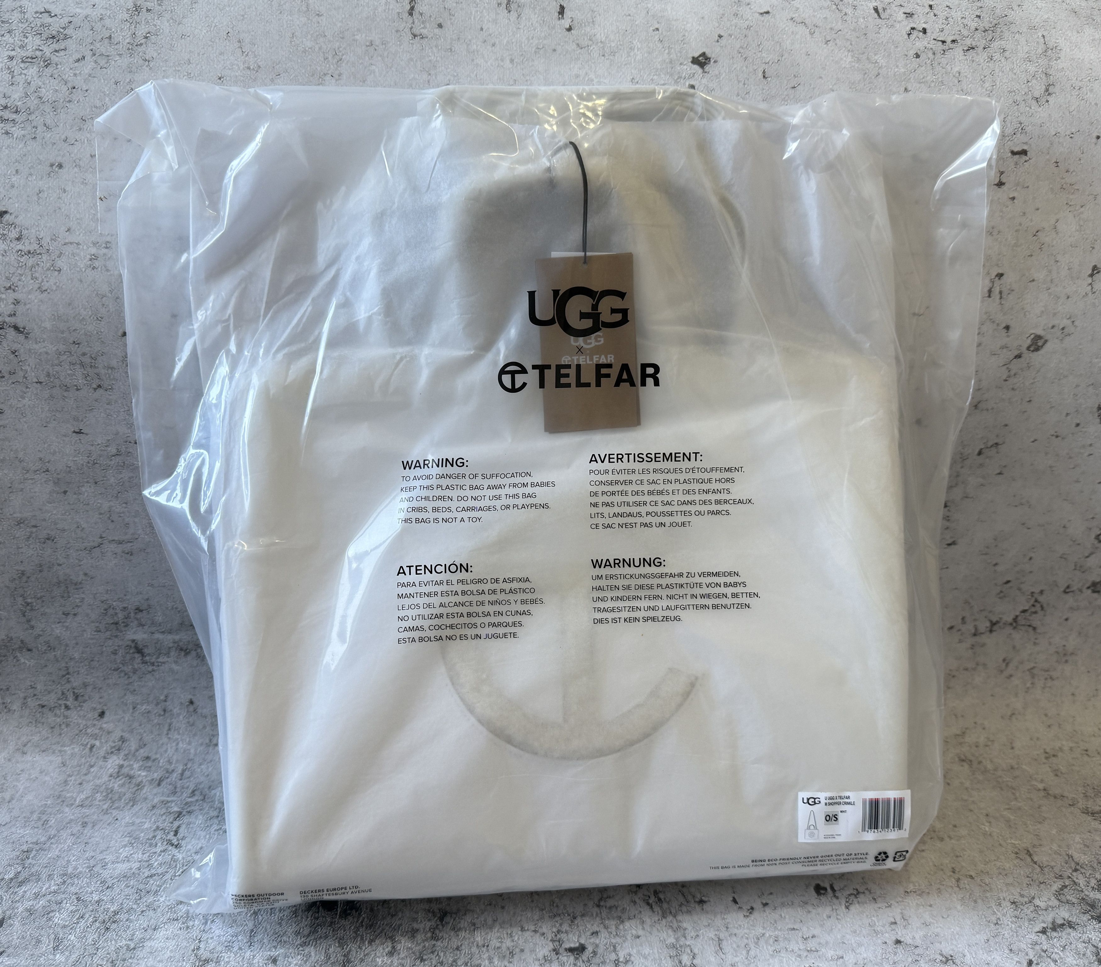 Telfar × Ugg UGG X TELFAR M SHOPPER CRINKLE WHITE O\S Size ONE SIZE - 9 Thumbnail