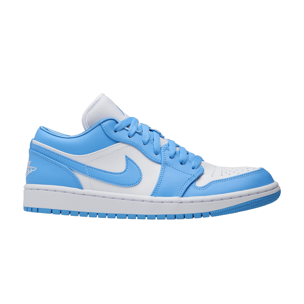image of Wmns Air Jordan 1 Low Unc Shoes in Blue, Women's (Size 5)