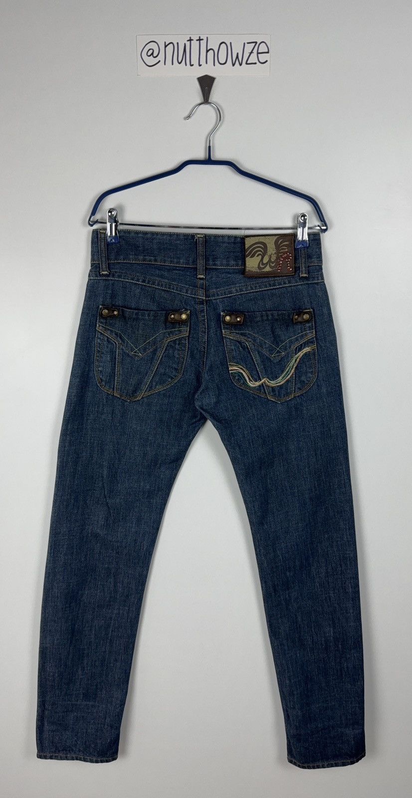 Designer Replay Guccio Low Waist Slim Stretch Waxed Denim Jeans Size US 30 / EU 46 - 1 Thumbnail