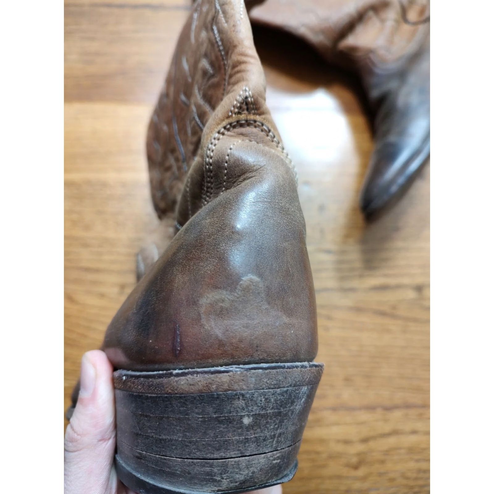 Dan Post VINTAGE Dan Post Western Boots Marlboro P2551 Brown Mens 7.5 D Cowboy 90s Leather Boots Boots Brown Men Size US 8 / IT 38 - 5 Thumbnail