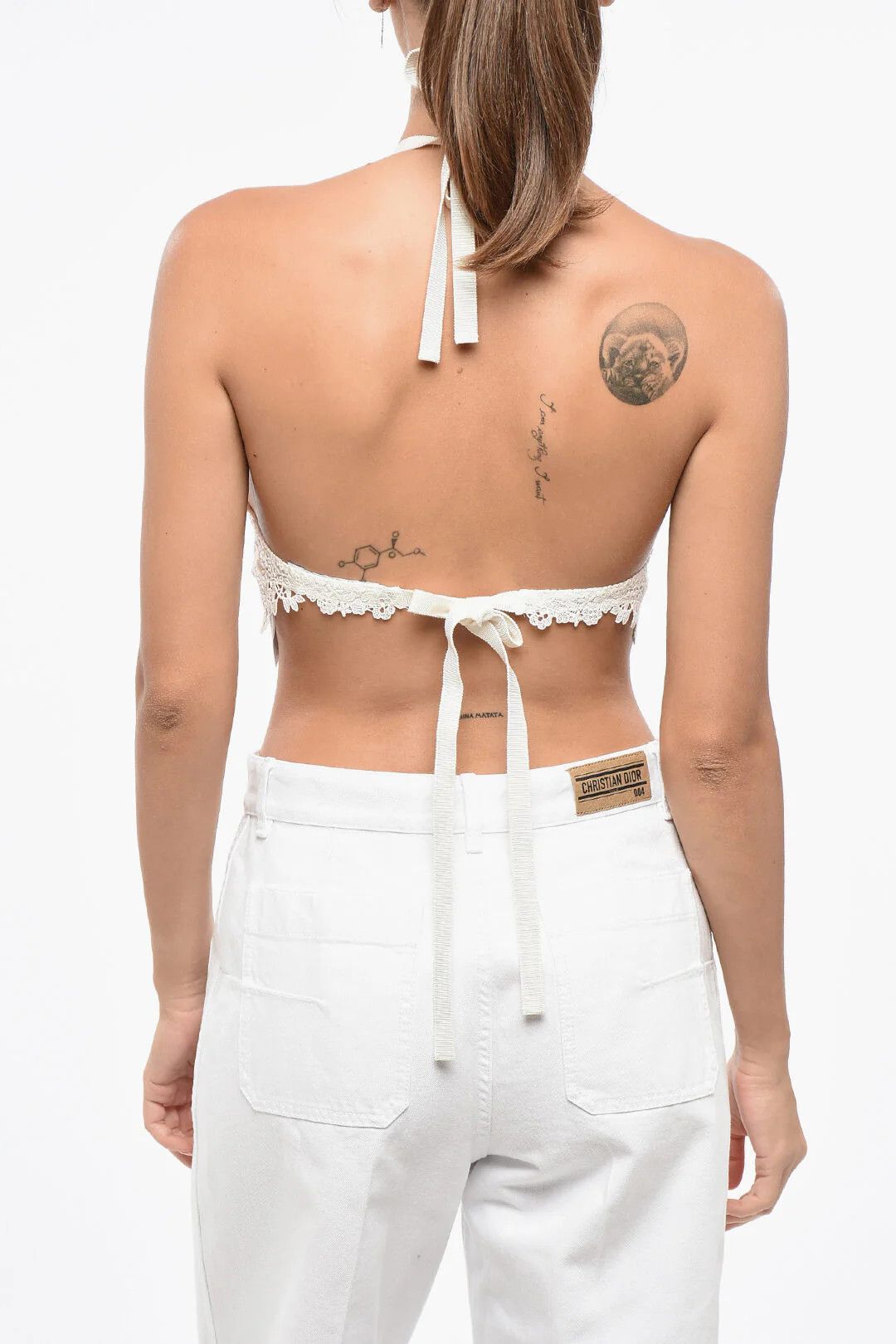 Dior o1mm0326 Macramé Halter-Neck Top in White Size S / US 4 / IT 40 - 2 Thumbnail