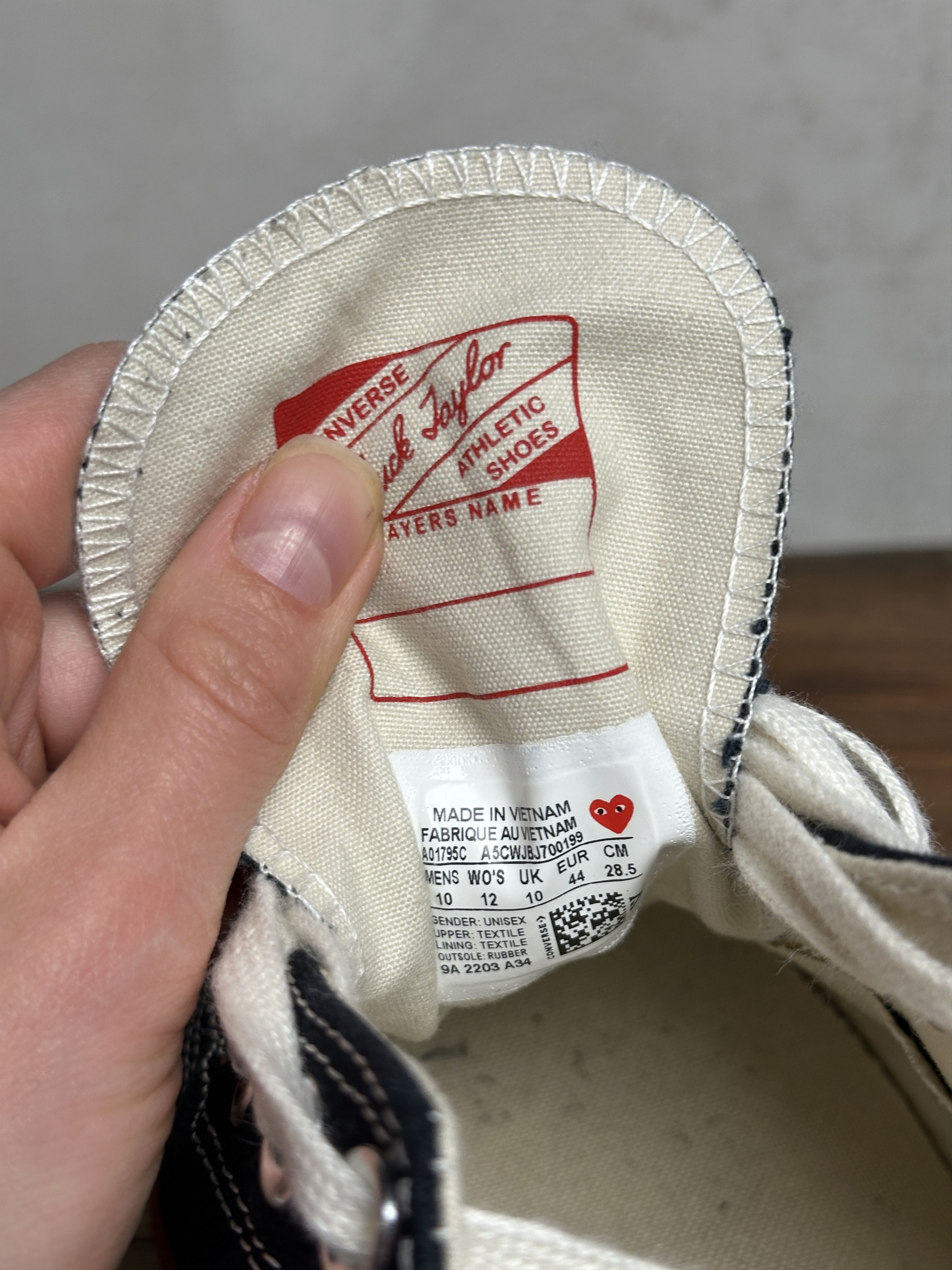 Comme des Garcons Converse Chuck 70 CDG OX Black High Top Sneakers Size US 10 / EU 43 - 9 Thumbnail