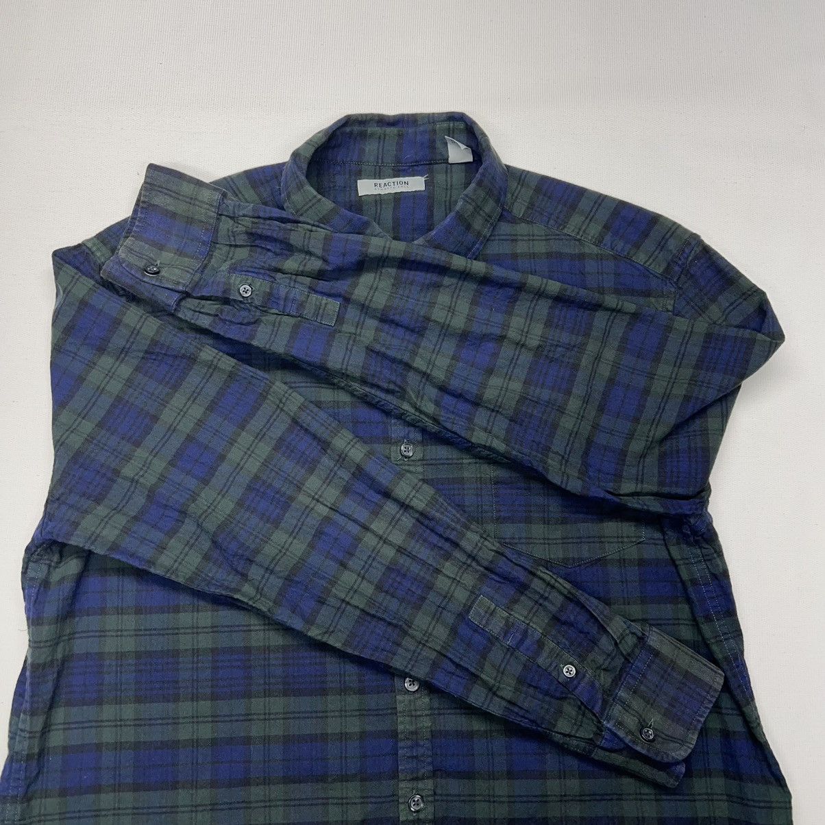 Kenneth Cole Kenneth Cole Reaction Flannel Shirt Button Down Green Blue Size US XL / EU 56 / 4 - 7 Thumbnail