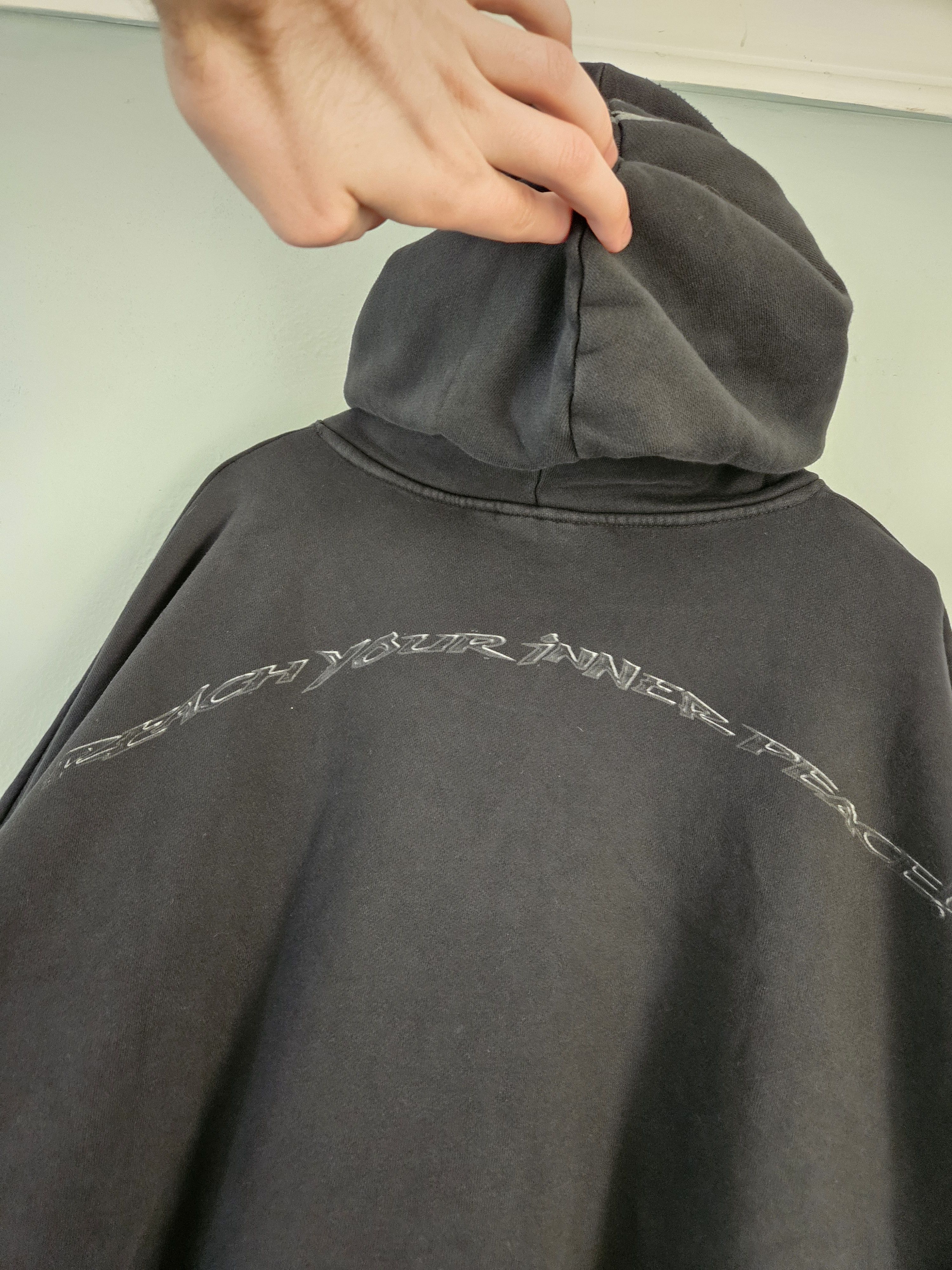Complex × HELLSTAR ComplexCon Dark Ohm Oversized Distressed Black Hoodie Size US L / EU 52-54 / 3 - 9 Thumbnail