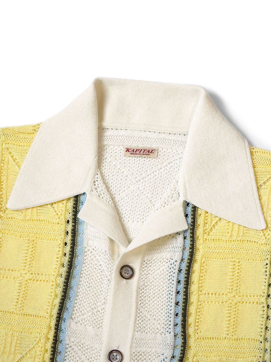 Kapital Kapital 12G Crochet Knit Tennessee Aloha Polo shirt Size US L / EU 52-54 / 3 - 3 Thumbnail
