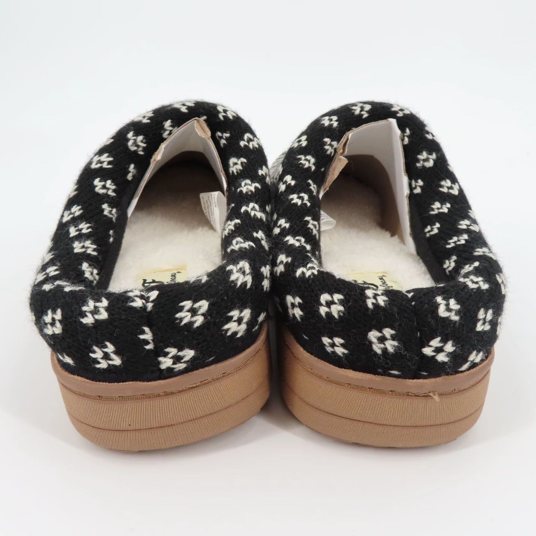 Vintage Dearfoams Women Slipper Knit Memory Foam Slip-On Black 7-8 Medium Indoor Outdoor NEW Size ONE SIZE - 5 Thumbnail