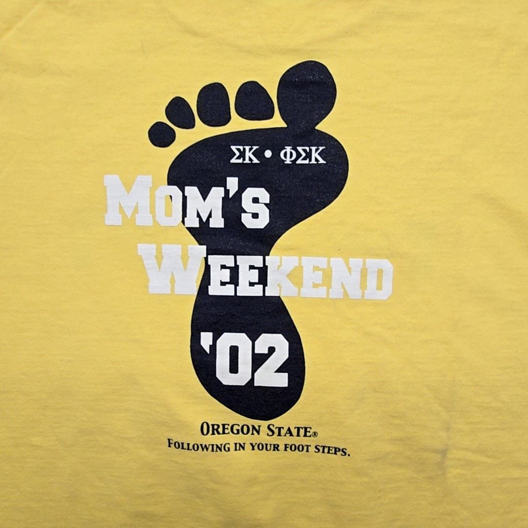 Fruit Of The Loom Vintage Sigma Kappa Mom's Weekend Oregon State Yellow L Tee Size US L / EU 52-54 / 3 - 8 Thumbnail
