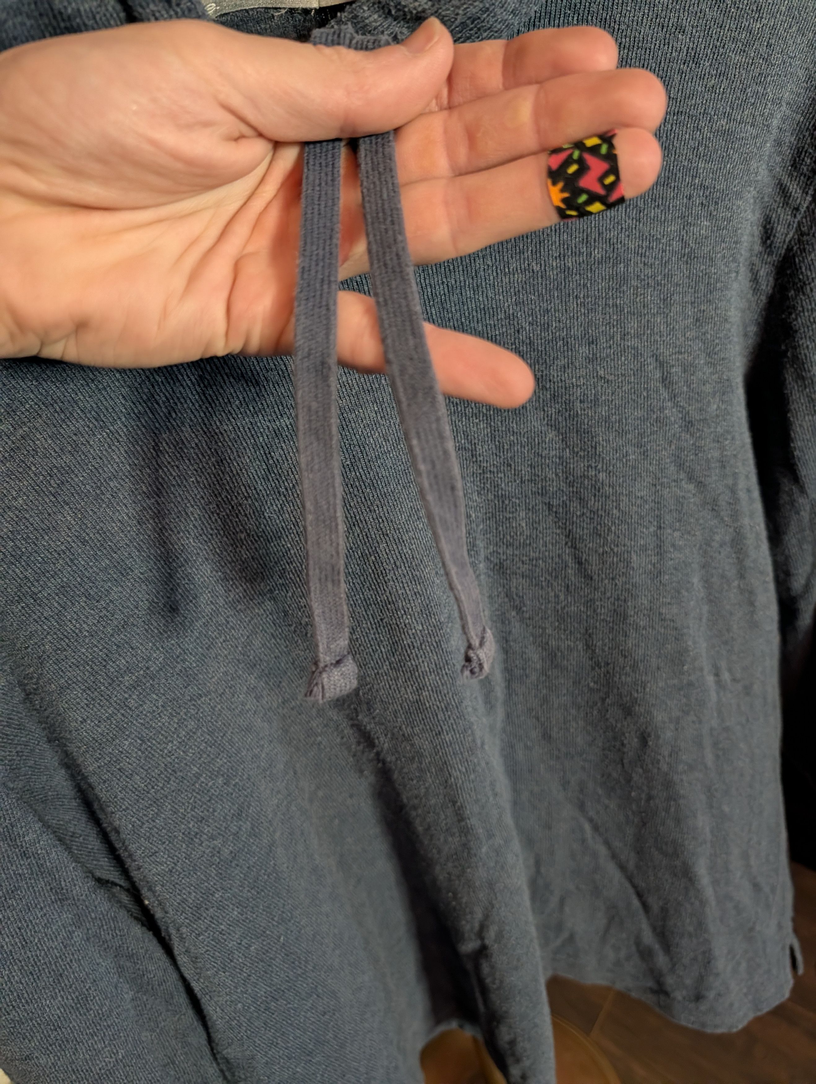 Vince Blue ribbed knit cotton hoodie SOFT w drawstrings Size US L / EU 52-54 / 3 - 4 Thumbnail