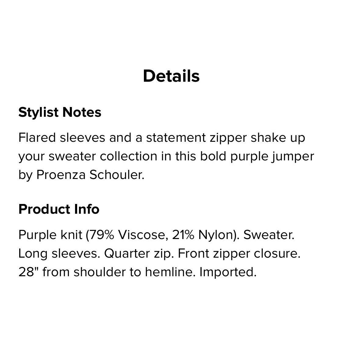 Proenza Schouler Proenza Schouler Purple Ribbed Zip Sweater Purple SMALL Body Size M / US 6-8 / IT 42-44 - 5 Thumbnail