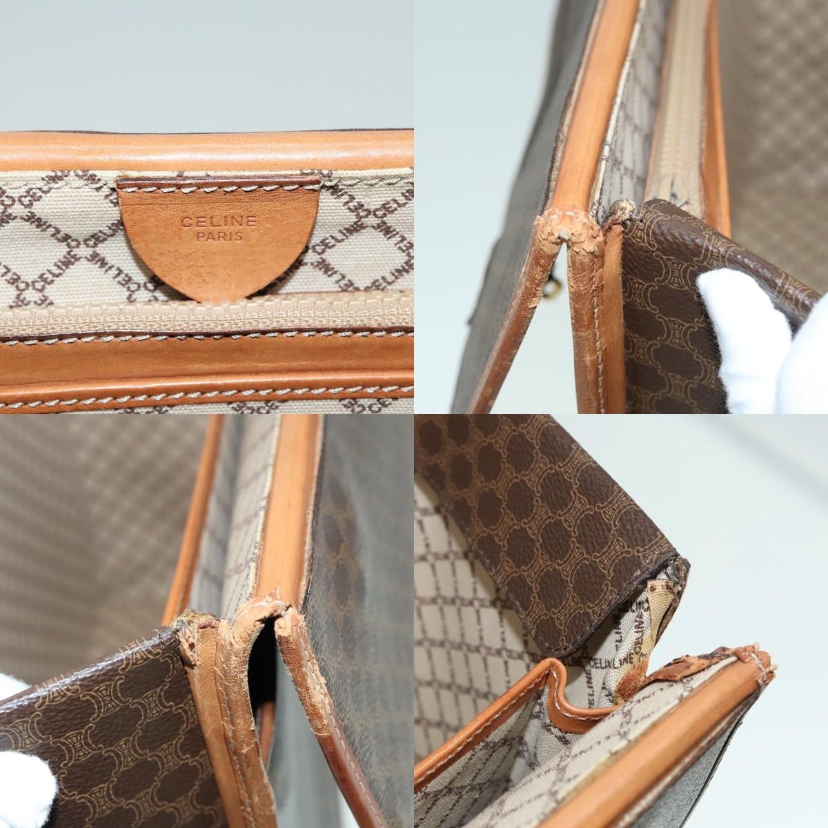 Celine CELINE Macadam Canvas Trunk Pvc Leather Gold Brown Size ONE SIZE - 12 Thumbnail