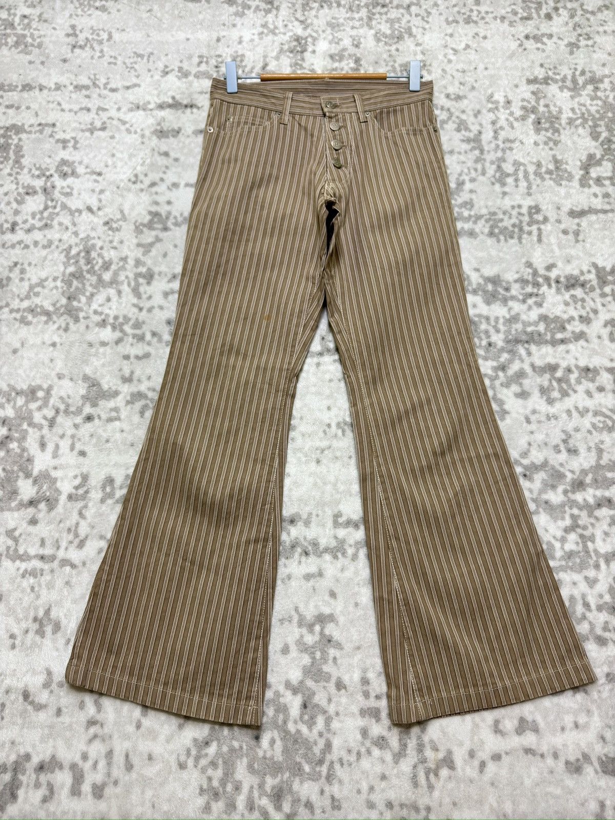 Tornado Mart Tornado Mart Y2K Pinstripe Flared Pants Japanese Archive Size US 28 / EU 44 - 1 Thumbnail