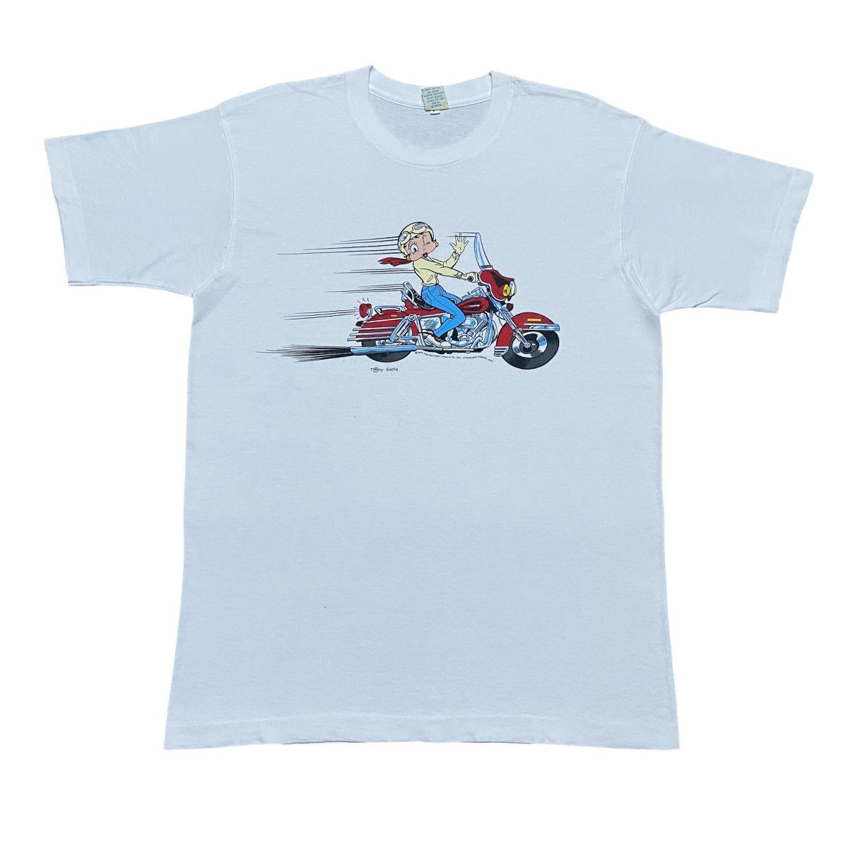 Cartoon Network Rare‼️🔥 Vintage Betty Boop Motorcycle Tony Guetta T-Shirt Size US M / EU 48-50 / 2 - 1 Thumbnail
