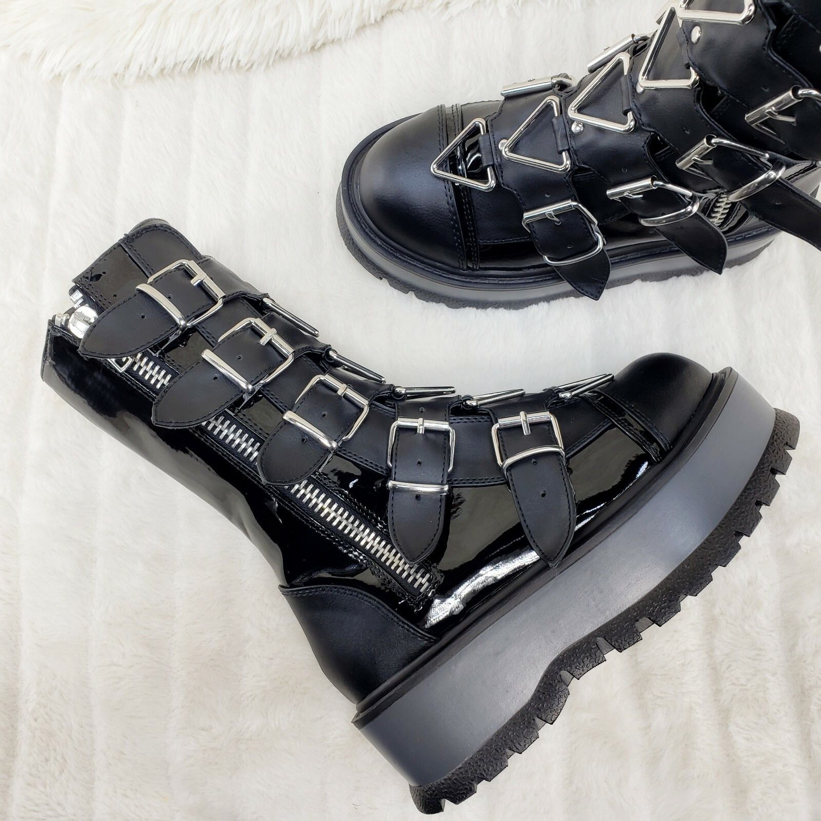 Other DEMONIA Slacker 160 Multi Strap Goth Punk Platform Calf Boot Size US 6 / IT 36 - 5 Thumbnail