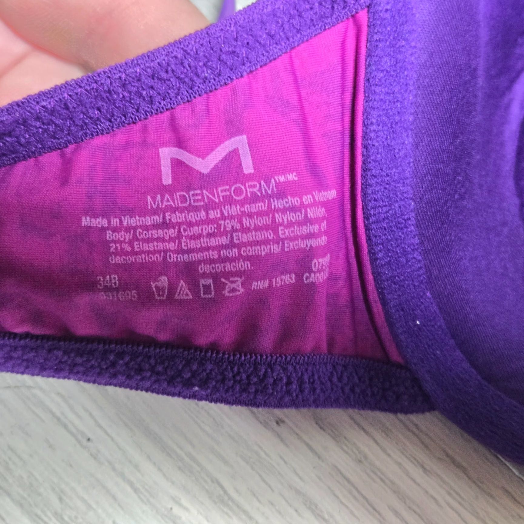 Vintage Maidenform Purple Bra 34B Women's Adult Adjustable Strap Back Closure Lightly Lined Full Coverage Maidenform 34B Purple Women's Bra Size ONE SIZE - 4 Thumbnail