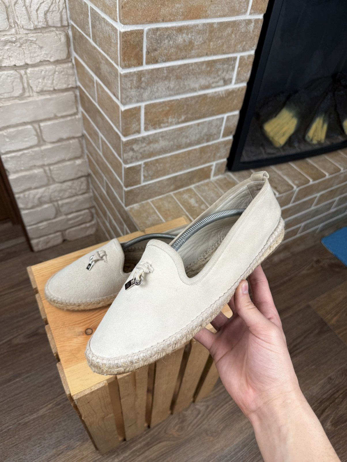 Loro Piana Loro Piana White Suede Espadrilles Size US 11 / IT 41 - 6 Thumbnail
