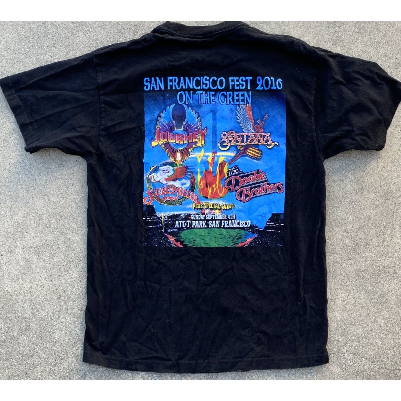 Vintage San Francisco Fest 2016 On the Green t-shirt L Black Cotton Jersey Pro Style Men Short Sleeve Crew Neck California Music Festival Band Shirts Mens L Size US L / EU 52-54 / 3 - 4 Thumbnail