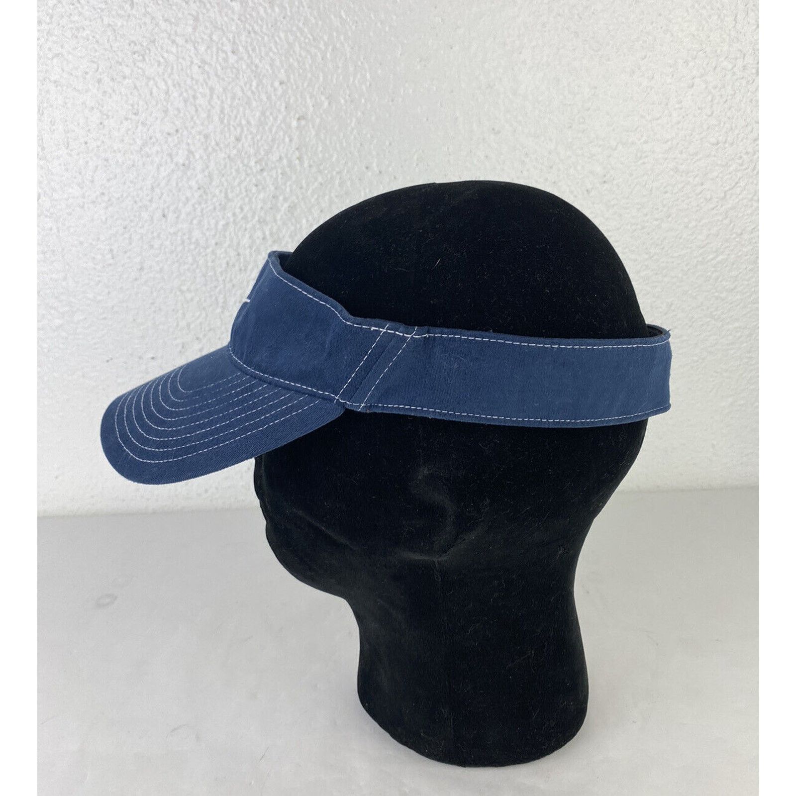 Nike Vtg 90’s Nike Visor Hat Swoosh Logo Blue White Embroidered Size ONE SIZE - 6 Thumbnail