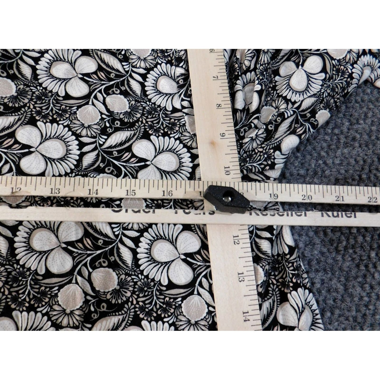 Loft Loft Dress A-Line Long Sleeve Black L Womens Casual Business Knee Length Stretch Rayon Spandex Raglan Sleeve Geometric Pattern Size L / US 10 / IT 46 - 6 Thumbnail